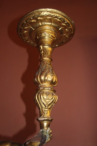 Antiquités - Gilded wood torch holder, Provence french Regence period