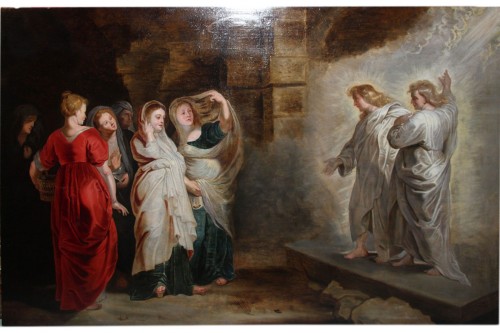 The arrival of the women at the tomb, school of Rubens 17th century