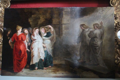 L'arrivée des femmes au tombeau, école de Rubens XVIIe siècle - Tableaux et dessins Style Louis XIII