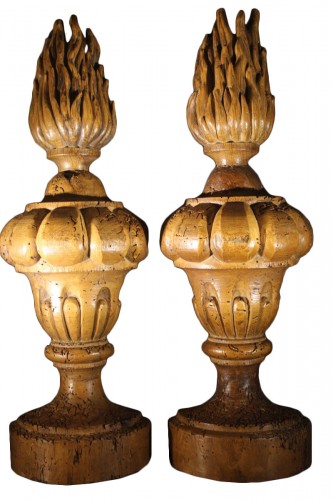 Pair of Louis XIV linden fire pots