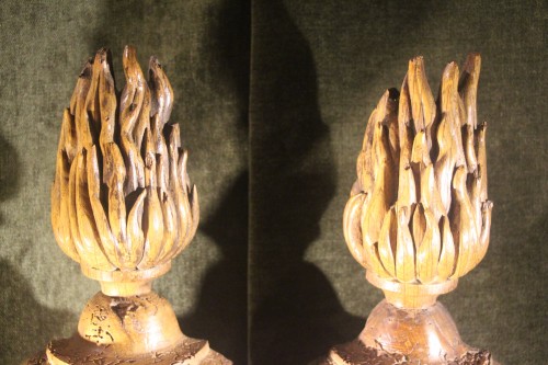 Pair of Louis XIV linden fire pots - Louis XIV