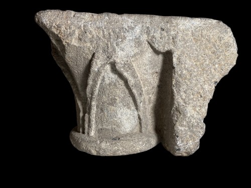Moyen Âge - Chapiteau en pierre - France fin du XIIe Siècle