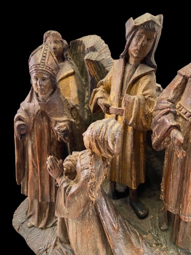 Art sacré, objets religieux  - Fragment de retable en bois de chêne - Bruxelles  vers 1520
