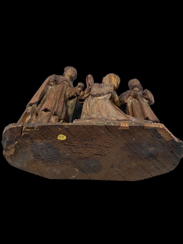 Antiquités - Fragment de retable en bois de chêne - Bruxelles  vers 1520