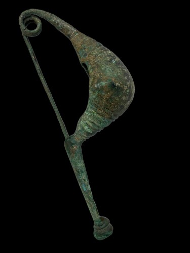 Mandoline-fibula en bronze - Ancienne période de Hallstatt, Autriche - Archéologie Style 