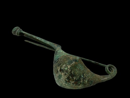 Mandoline-fibula en bronze - Ancienne période de Hallstatt, Autriche - 