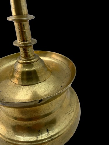 Copper alloy Gothic Candlestick - 15th Century  - Religious Antiques Style Middle age