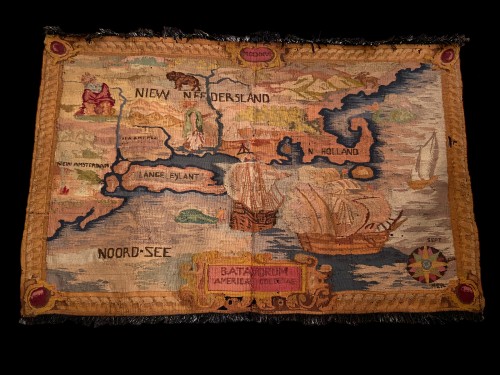 Tapestry & Carpet  - Tapestry (circa 1890-1920) with the map of America