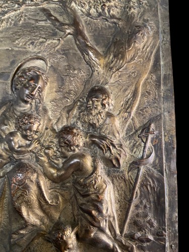 La Nativité, plaque en relief en bronze doré - Augsburg Allemagne XVIIe siècle - Renaissance
