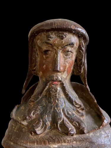 Sculpture of Saint Anthony (The Great) -  Brussels ca. 1480  - Religious Antiques Style Middle age