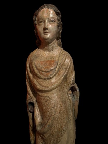 Female saint - Region of Cologne, late 13th early 14th century.  - Sculpture Style Middle age