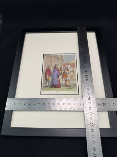 Gravures et livres anciens  - Danse macabre (1780), 9 gravures aquarellées par Christian von Mechel