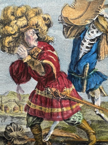 Antiquités - Danse macabre (1780), 9 gravures aquarellées par Christian von Mechel