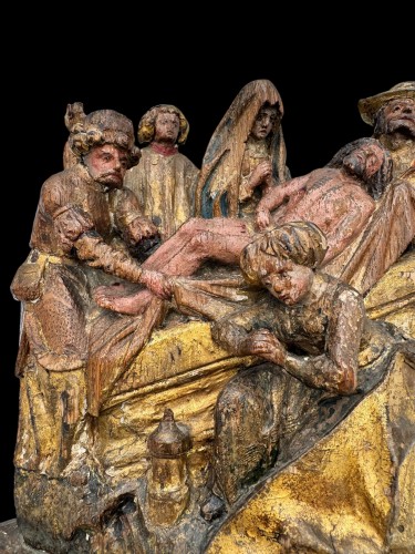 La mise au tombeau du Christ – Fin du XVe siècle Brabant, Bruxelles ? - Sculpture Style Moyen Âge