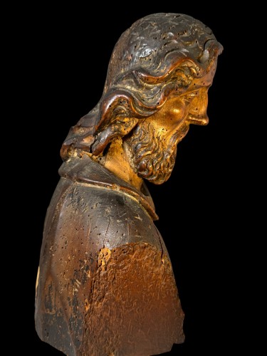 Buste en bois représentant un apôtre, Europe occidentale XVIe siècle - Renaissance