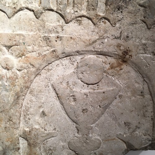 Middle age - 15th century fragment of a tombstone