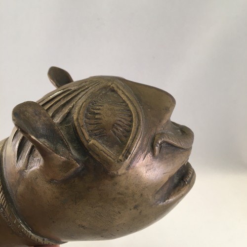 18th Century Bronze Palanquin Leopard Finials - 