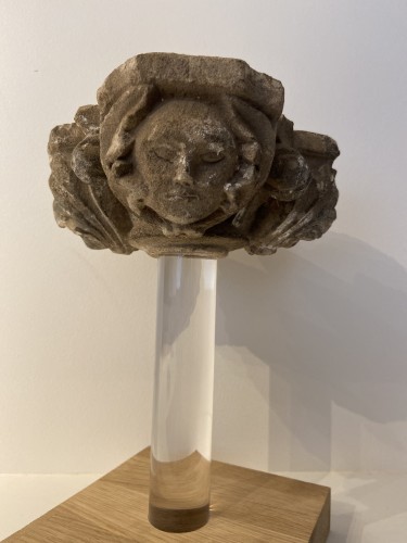 Sculpture  - Limestone capital, carved on all sides - France - 15th Century