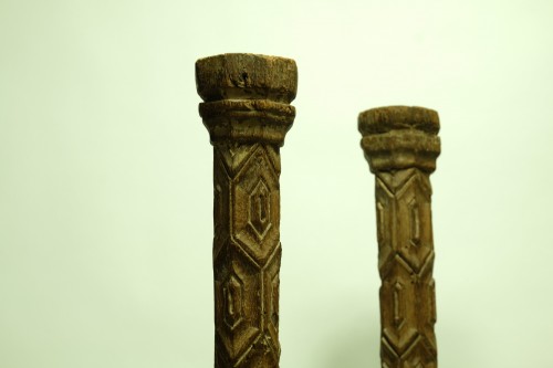 11th to 15th century - Two wooden pillars - 14th Century - France