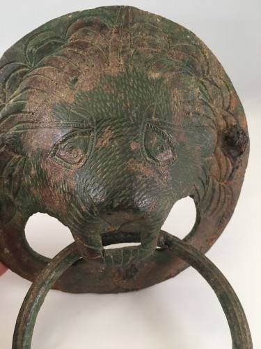 Roman Lion Head Attachment in Bronze, 2nd-3rd Century AD - 