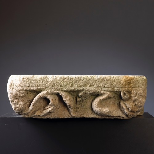 Un abaque en pierre du XIIe / XIIIe siècle, France - Sculpture Style Moyen Âge