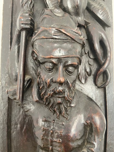 Matériaux & Architecture Boiseries - Une plaque de serrure en bois richement décorée - Renaissance XVIIe siècle - Flandre