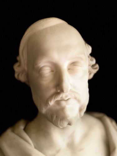 19th century - Bust of statesman in white marble - dated 1852 - signed Christopher Moore.