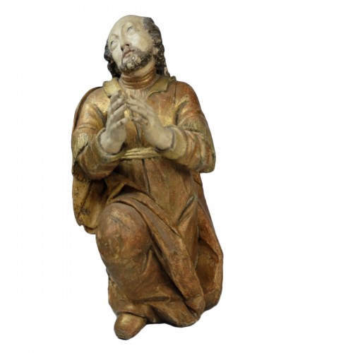 A Baroque sculpture of a kneeling "Saint John" - Southern Europe (Spain?)