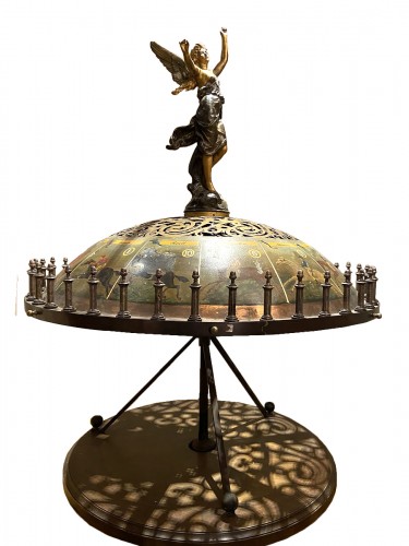 19th century horse game with board and merry-go-round (France - Deauville)