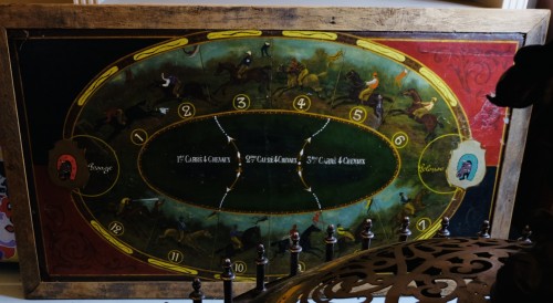 19th century horse game with board and merry-go-round (France - Deauville) - Curiosities Style 