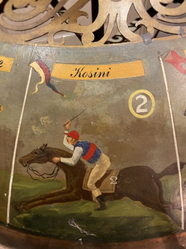 19th century - 19th century horse game with board and merry-go-round (France - Deauville)