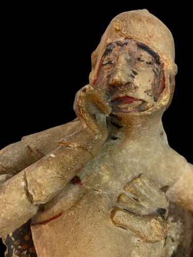 11th to 15th century - Sleeping soldier from a resurrection scene - alabaster - 15th century 