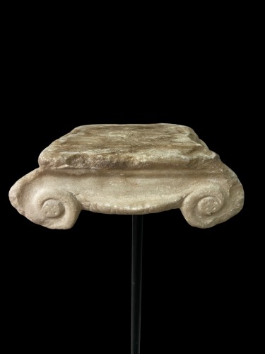 Ancient Art  - A Roman capital Ionic marble column – Circa 2nd Century A.d.