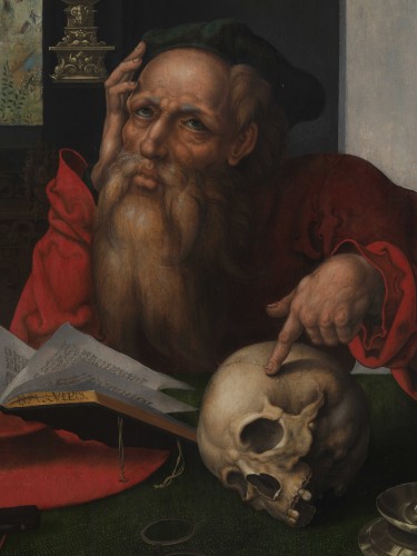 Saint Jérôme dans son étude, 154[2], Près de Pieter Coecke van Aelst – Flandre - Tableaux et dessins Style Moyen Âge