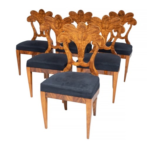 A set of six Biedermeier fan-back chairs by the Josef Danhauser Manufactory, Vienna circa 1830