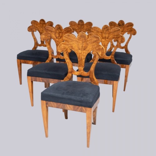 A set of six Biedermeier fan-back chairs by the Josef Danhauser Manufactory, Vienna circa 1830 - Seating Style Restauration - Charles X