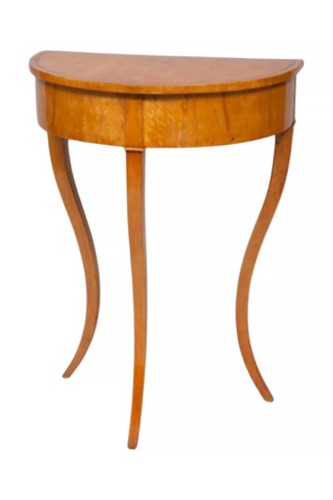 A Biedermeier demi-lune console table circa 1825