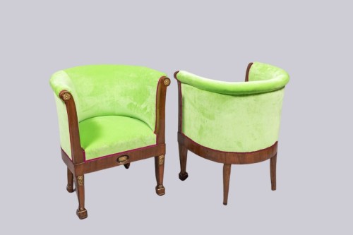 Paire de bergères vers 1810/15 - Sièges Style Restauration - Charles X