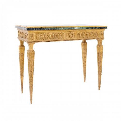 Gold-patinated and marble Console, Tuscany Late 18th Century