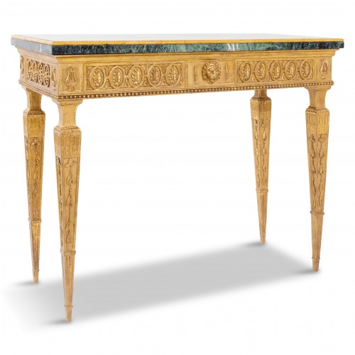 XVIIIe siècle - Console en bois doré et marbre, Toscane fin 18e siècle