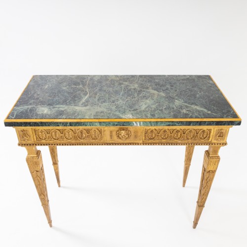 Louis XVI - Gold-patinated and marble Console, Tuscany Late 18th Century
