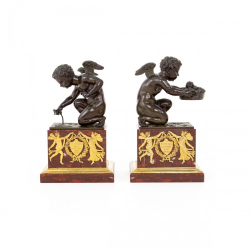 Étienne Blavet (1751-1827) Bronze Putti &#039;Deux Amours&#039;, France c. 1810