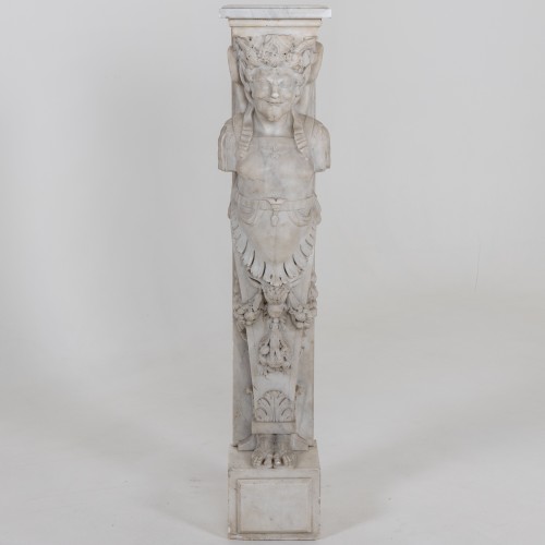 Pilastre de cheminée en forme de satyre , Italie 19e siècle - Sculpture Style 