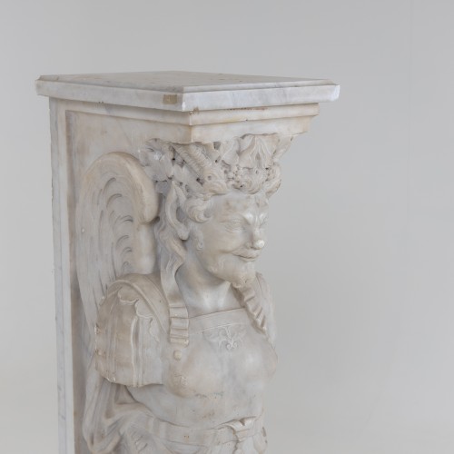 Sculpture  - Satyr as a Mantel Piece Pilaster, Italy 19th Century