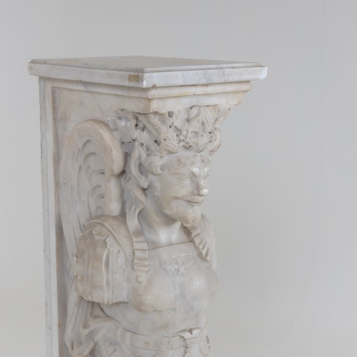 Matériaux & Architecture  - Pilastre de cheminée en forme de satyre , Italie 19e siècle