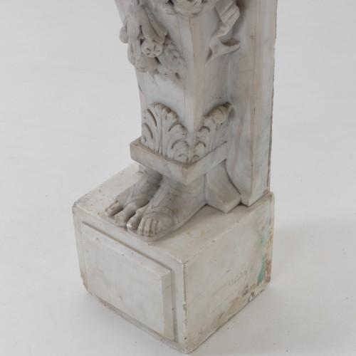 Antiquités - Satyr as a Mantel Piece Pilaster, Italy 19th Century