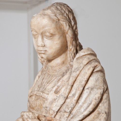 Antiquités - Madone en albâtre, Nord de la France 16e siècle
