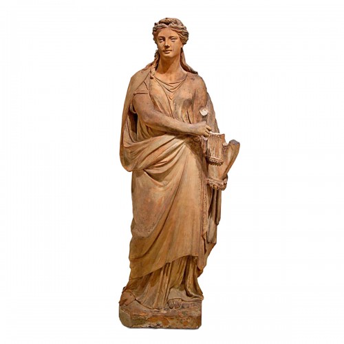 Terracotta Statue, Terpsichore, Austria, 2nd Half of 19th Century