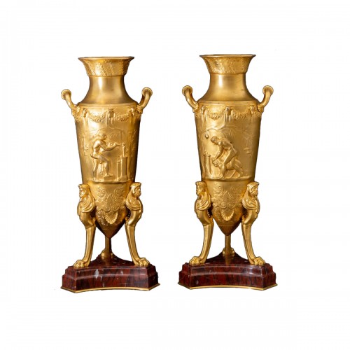 Bronze Amphorae, Levillain &amp; Barbedienne, France Late 19th Century