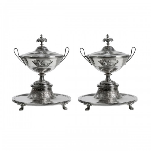 Pair of silver Lidded Tureens - Johann Georg Hann, Vienna 1800